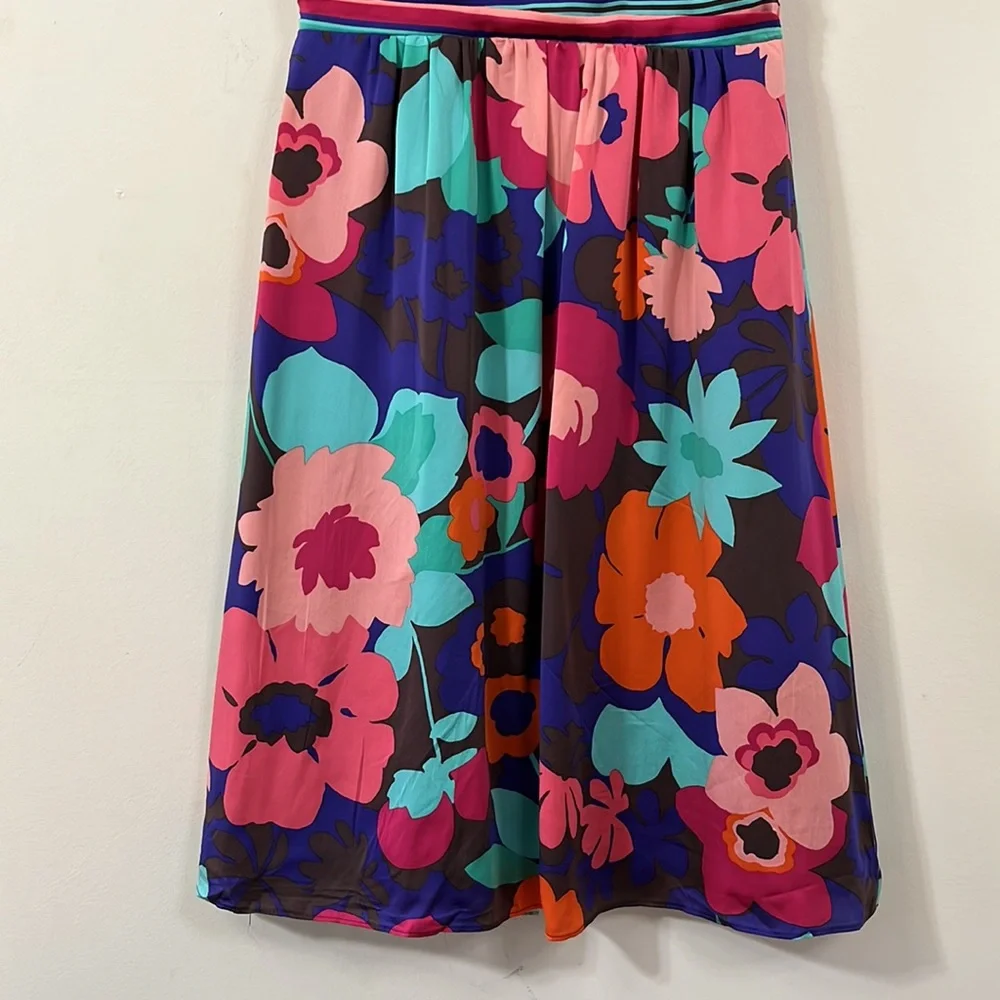 Shoshanna Floral Print Halter Top Neck Tie Dress - Picture 4 of 9